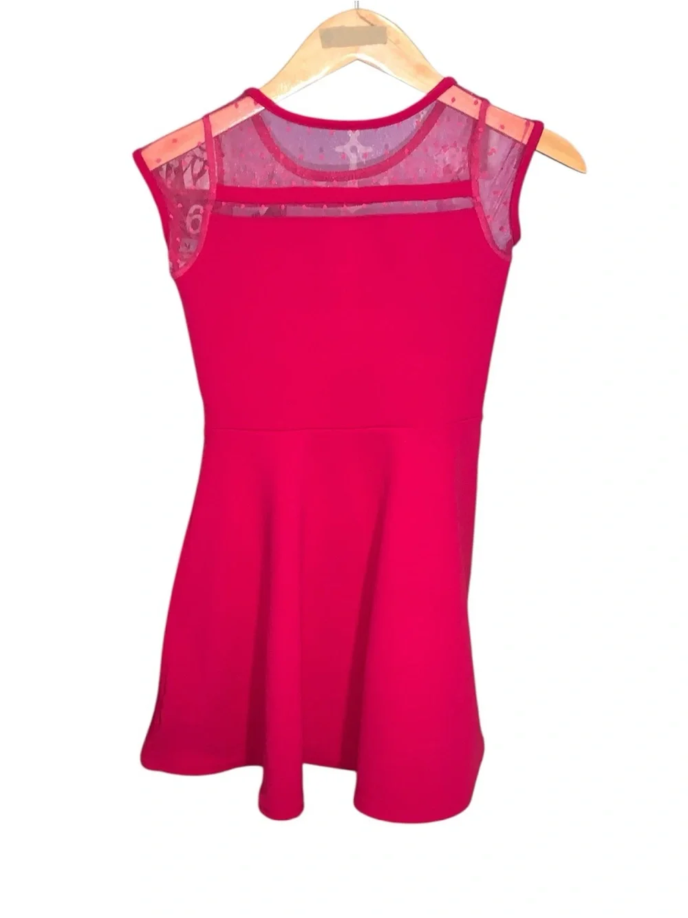 NWT The Children’s Place Pink Red Mesh Fit & Flare Dress Girls Medium